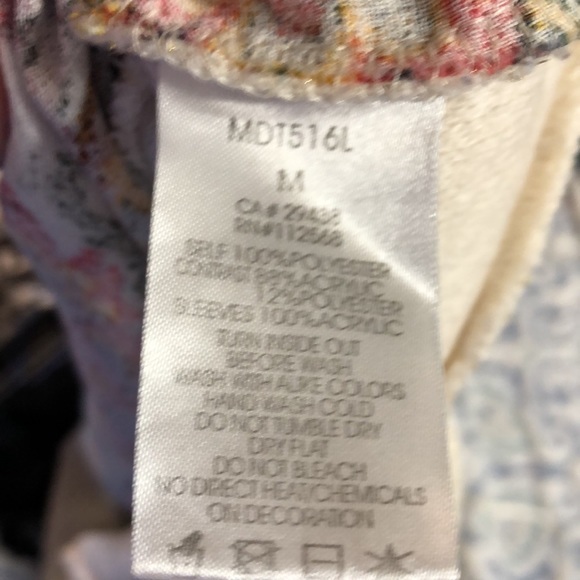 Miss Me‎ Floral Long Sleeve Sparkle Lightweight Top Women’s Sz Medium - Picture 10 of 10